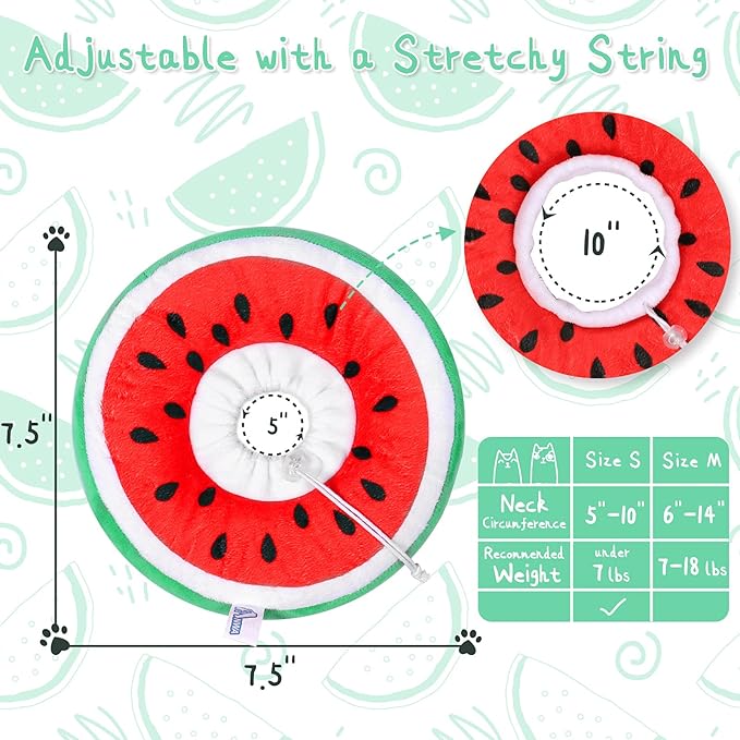 ANWA Adjustable Cat Cone Collar Soft, Cute Cat Donut Collar After Surgery, Kitten Recovery Cones to Stop Licking-PawvioPets