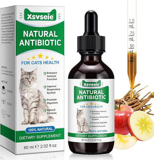 Antibiotics for Cats | Cat Antibiotics | Natural Antibiotics for Cats | Pet Antibiotics | Cat Itchy Skin Relief | Cat Allergy Relief | Cat Antibiotics for Skin Infection | 2 Fl Oz-Chicken Flavour-PawvioPets
