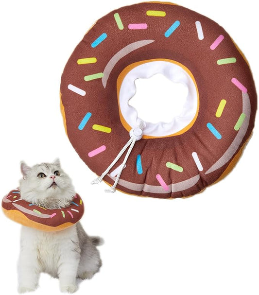 Amakunft Adjustable Cat Cone Collar Soft, Cat Recovery Collar, Cone for Cat After Surgery, Cat Neck Cone, Elizabethan Collar for Cat and Kitten (Donut S (Neck: 5"-10"))-PawvioPets
