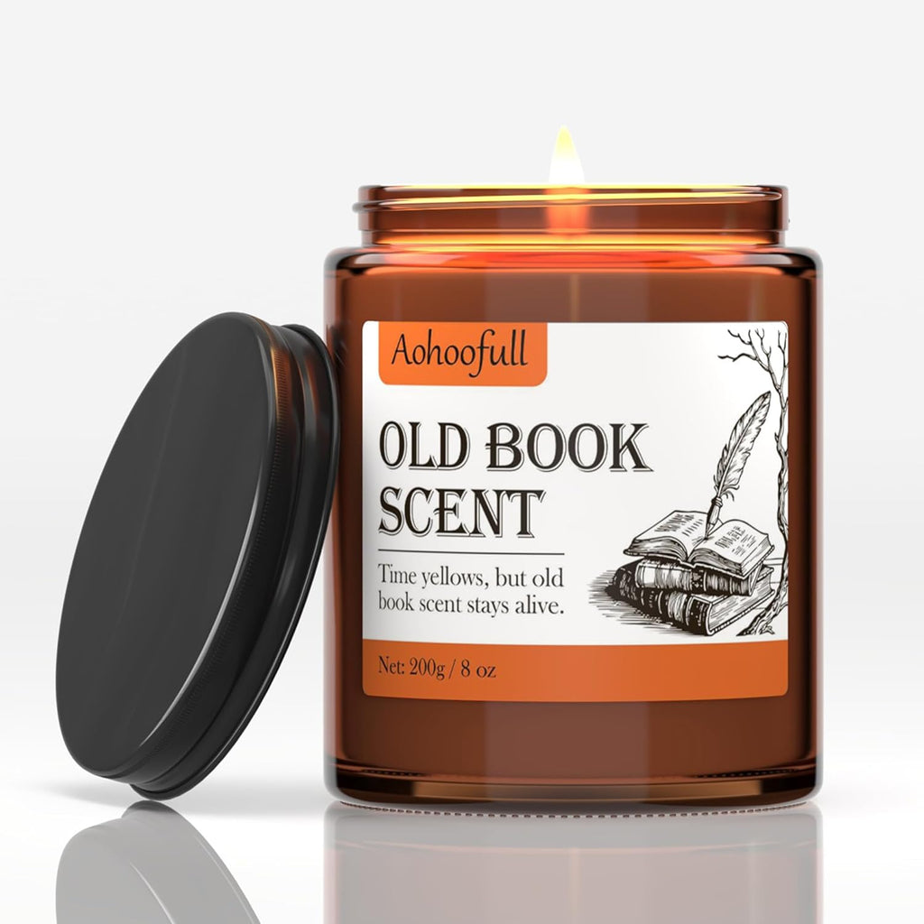 Scented Candles Gifts for Book Lovers,Soy Wax Candles,Inspired Gift Ideas for Readers,Women, Bookworm, Librarian, Men, Friend