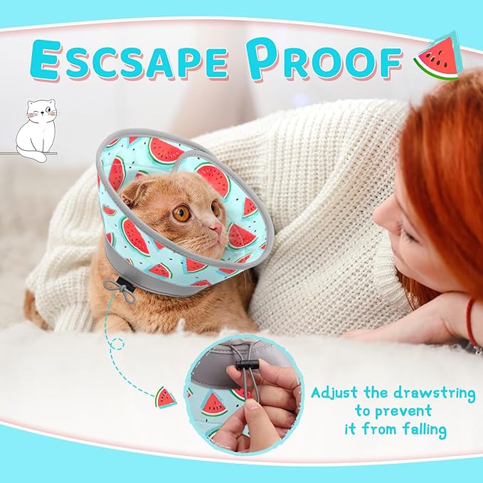 Cat Cone Collar Soft to Stop Licking, Adjustable, Foldable Lightweight Kitten Cones After Surgery Recovery for Cats & Kittens, Cat Cone Alternative (Blue, S)-PawvioPets