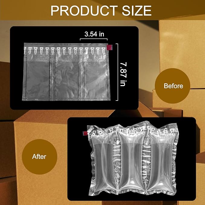 Air Pillows for Shipping with pump 200 Count Inflatable Packaging Air Bags, Alternative to Packing Peanuts, Packing Box filler Purse Stuffers for Shape 3.54" x 7.87"-PawvioPets