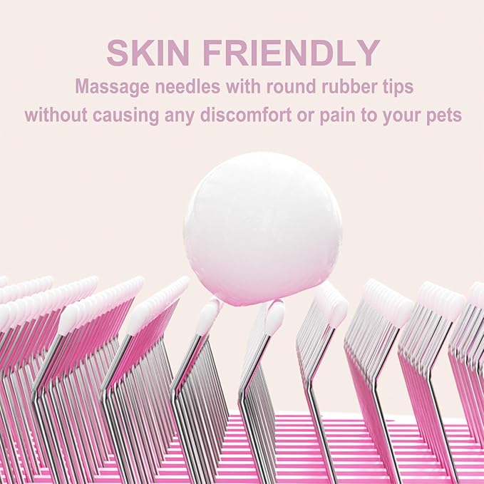 Cat Brush Dog brushes with Release Button for Shedding Grooming, fit for Long or Medium Haired Cats, Lightweight Skin Friendly Pet Brush Hair Removal Comb Brushes for Kitten-PawvioPets