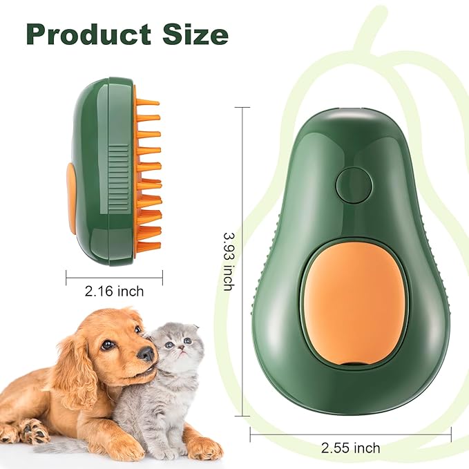 3-in-1 Steam Brush for Cat and Dog Deshedding - Portable Pet Hair Removal Tool for Indoor Shedding, Grooming Supplies-PawvioPets