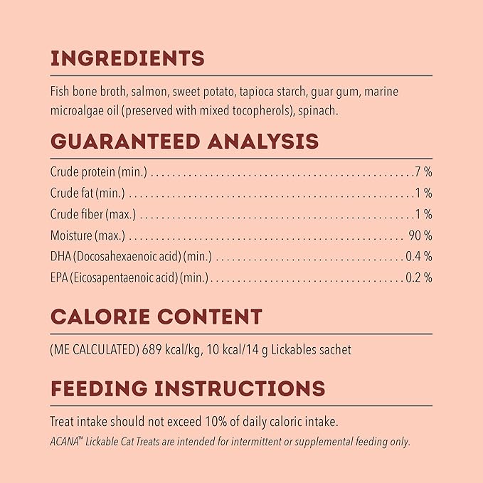 ACANA Lickables Cat Treats Salmon Recipe .5oz Tubes (5 Count)-PawvioPets