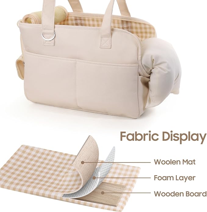 Dog Purse Carrier for Small Dogs, Soft Soft Sided Folding Dog Carriers for Small Dogs Medium Cats Puppies up to 15 Lbs, Washable Breathable Puppy Carrier for Outdoor Travel (Large Beige)-PawvioPets