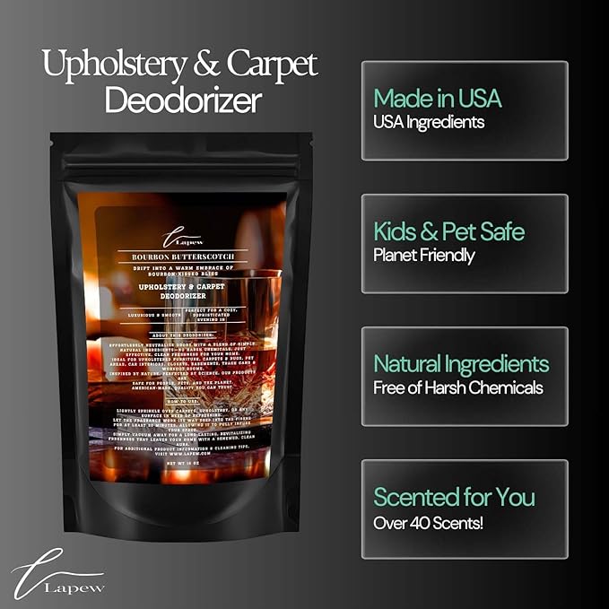 Bourbon & Butterscotch Carpet Freshener Powder 16 oz | Powerful Odor Eliminator for Home | Upholstery Deodorizer | Carpet Deodorizer | Pet Urine | Cat Litter Box-PawvioPets