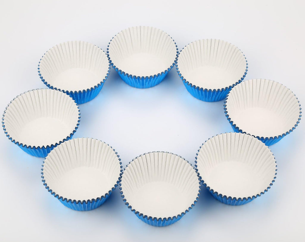 Gifbera Blue Foil Cupcake Liners Standard Muffin Wrappers for Baking, 200-Count