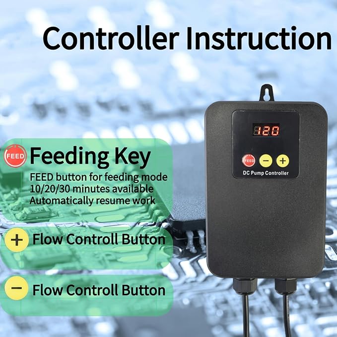 CONQUERALL 5280GPH 130W DC 36V 22.9ft Water Pump Pond Pump Return CHS-20000 Submersible and Inline Running Controller for Aquaculture Oxygenation, Koi Farm,Fish and Shrimp Farming Warranty-3Year-PawvioPets