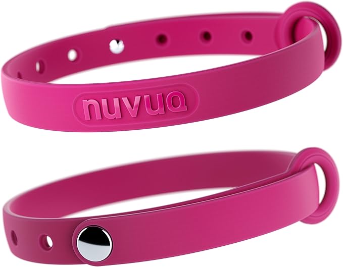 Cat Collar 2 Pack - Soft, Comfortable, and Lightweight Safety Breakaway Collar with Name Tag Ring for Outdoor Cats and Sensitive Skin Kittens by Nuvuq (6 ⅞" to 10 ¼", Pink)-PawvioPets