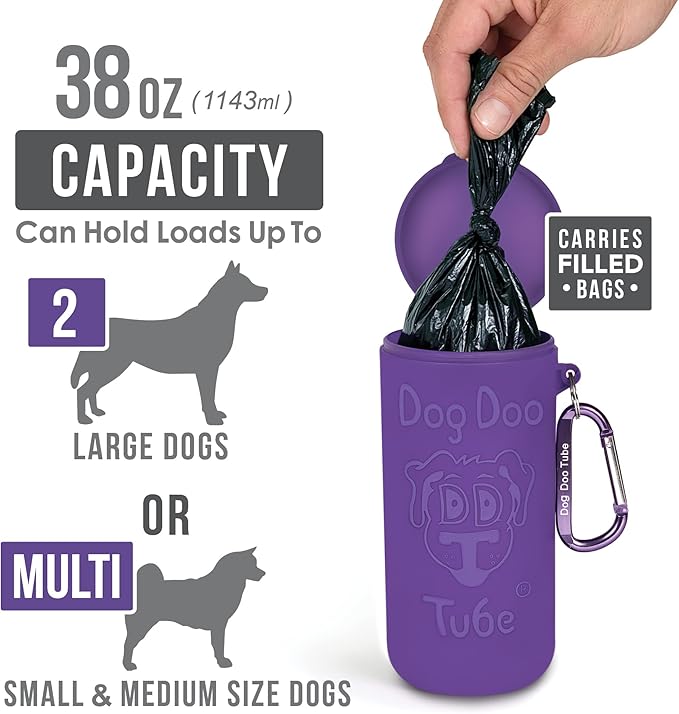 Dog Doo Tube Filled Dog Waste Bag Holders - Reusable Dog Poop Bag Tubes Designed to Keep in Odors and Germs-PawvioPets