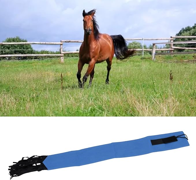 GLOGLOW Horse Tail Bag, Design Horse Tail Guard with Fringe for Keep Tail and Protected (Blue)-PawvioPets