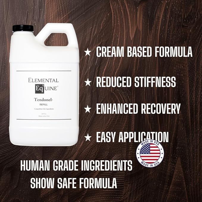 Elemental Equine Tendonel 64oz Liniment Rub for Horses - Soothe and Relax Tired Muscles While Providing Relief and Reduced Stiffness-PawvioPets