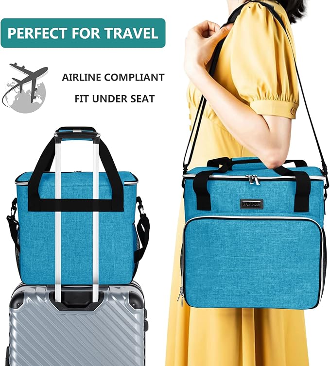 BAGLHER Dog Travel Bag, Pet Travel Bag (ALL Pet Travel Supplies), With 2 Pet Food Containers and 2 Collapsible Silicone Bowls; Essential Kits for Pet Travel Sky Blue-PawvioPets