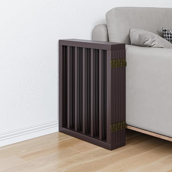 Dog Gates for The House Doorways Extra Wide 110 Inches Wood Freestanding Pet Gates for Dogs Indoor Fence with Support Stands-PawvioPets