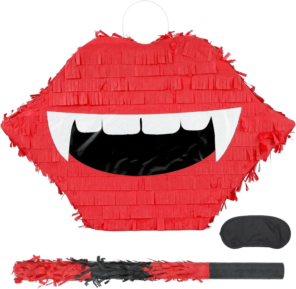 Halloween Vampire Pinatas Bundle with a Blindfold and Bat (16x12.5x4 Inches), Halloween Parties Supplies Game and Decoration