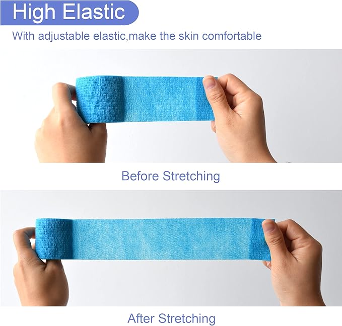 9 Pack 2" x 5 Yards Self Adhesive Bandage Wrap Self Stick Wrap for Ankle, Wrist, Finger, Sports, Breathable Cohesive Vet Tape for Pets (Light Blue)-PawvioPets