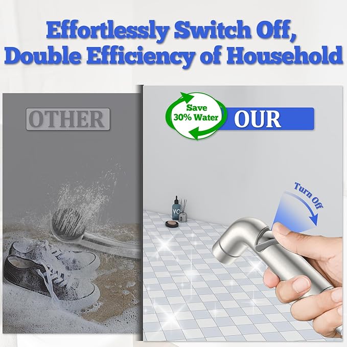 Dog Shower Attachment Metal, YDmeet Pet Shower Attachment for Fast and Clean Pet Bathing and Dog Washing, Brass Shower diverter, Adjustable Pet Shower Sprayer, 8 ft Hose and Shower Holder, Brushed-PawvioPets