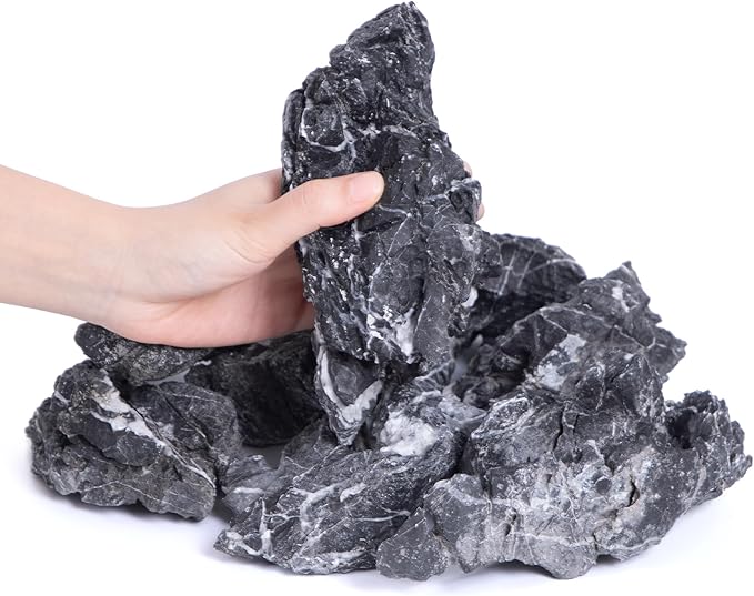 2-4 Inches Natural Seiryu Stone 10 PCS Aquarium Rocks for Aquascaping, Aquarium Landscaping, Terrariums, Fish Tank Decoration, Vivariums, Paludarium, Reptile and Amphibian Enclosures-PawvioPets