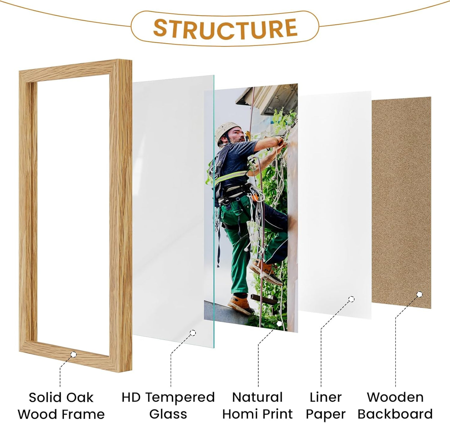 9x18 Picture Frame Oak Wood,9"x18" Natural Oak Color Wooden Frames with Tempered Glass,18x9 inch Wall Gallery Poster Frame with No Mat,9 by 18 Frames Horizontal and Vertical for Wall Mounting