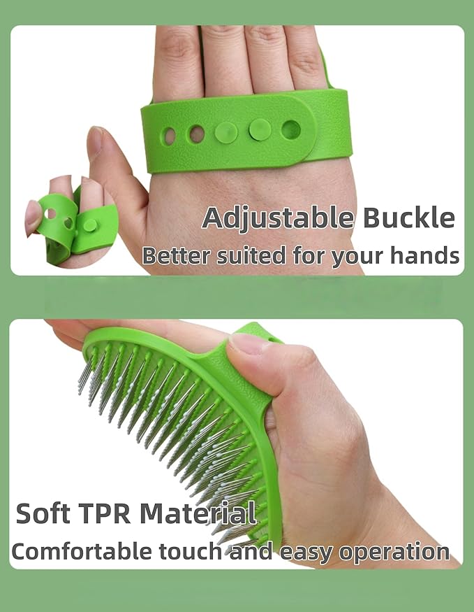 4-Pack Silicone Cat Brush Set, Pet Scratcher and Massager – Adjustable Pet Deshedding Brush, Bath Brush for Cats and Dogs, Suitable for Furniture Legs & Corners (Needle Style - 2PCS (Blue + Green))-PawvioPets