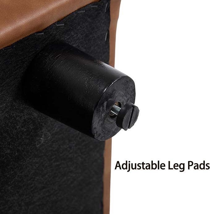 55" End of Bed Storage Bench Ottoman for Bedroom, Faux Leather Upholstered Entryway Bench Long Window Seating for Corner/Living Room/Recption Room/Office/Shop, Brown-PawvioPets