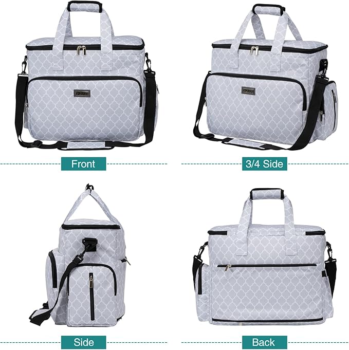 BAGLHER Dog Travel Bag, Pet Travel Bag (ALL Pet Travel Supplies), With 2 Pet Food Containers and 2 Collapsible Silicone Bowls; Essential Kits for Pet Travel DLwhite-PawvioPets