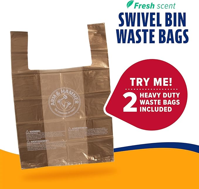 Arm & Hammer Pooper Scooper for Extra Large Dogs Heavy Duty, Outside Yard Dog Poop Scoop Pet Waste Clean Up with Bag Attachment - 2 Waste Bags Included-PawvioPets