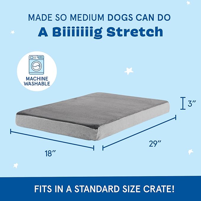 Barkbox Orthopedic Dog Bed with Memory Foam, Premium Comfort for Dogs and Puppies, Dog Beds for Joint Relief and Restful Sleep, Durable and Easy to Clean - Grey, Medium-PawvioPets