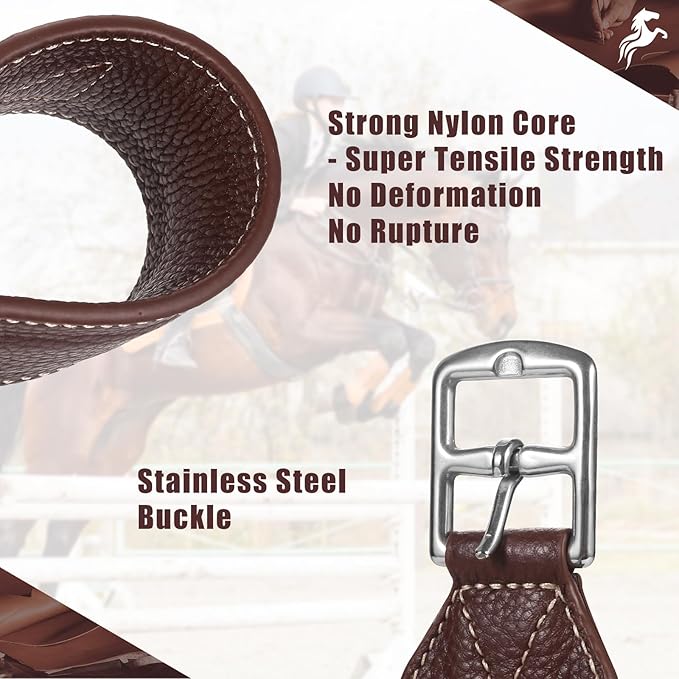 Jeereal Stability Stirrup Leathers with Strong Nylon Core for Equestrian Riding Wide Body English Stirrup Leathers-PawvioPets