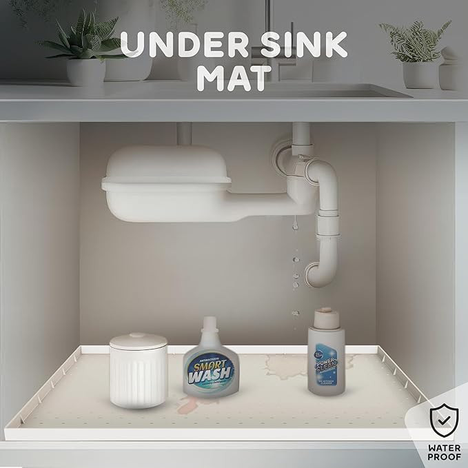 32x24x1” XL Dog Food Mat - All Purpose Under Sink Liner, Washer and Dryer Covers for The Top, Silicone Griddle Mat for Blackstone - Raised Edges Dog Mat for Food and Water Prevent Spill, Waterproof-PawvioPets