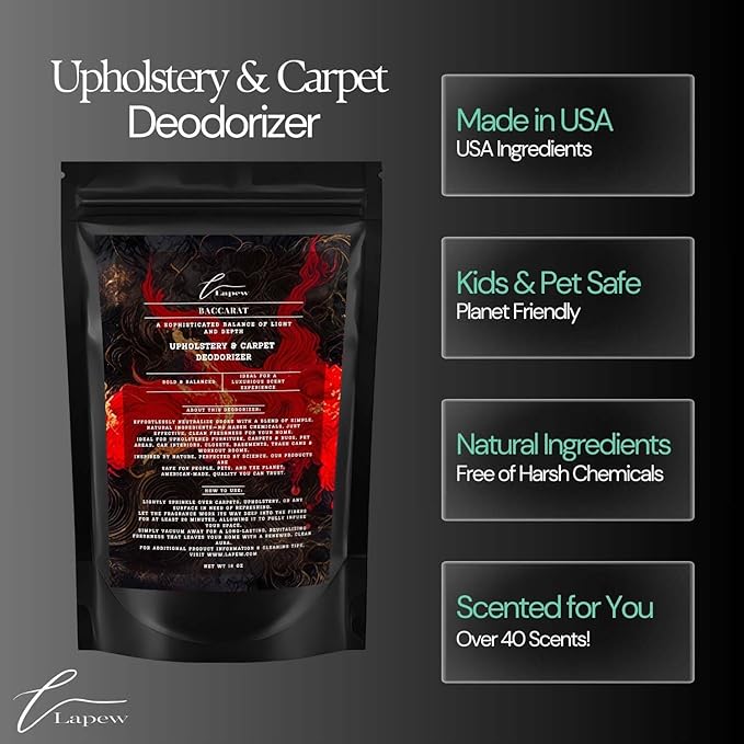 Baccarat Rouge Carpet Freshener Powder: Powerful Odor Eliminator for Home, Upholstery Deodorizer, Carpet Deodorizer, Pet Urine, Cat Litter Box - Baccarat Rouge Fragrance.-PawvioPets