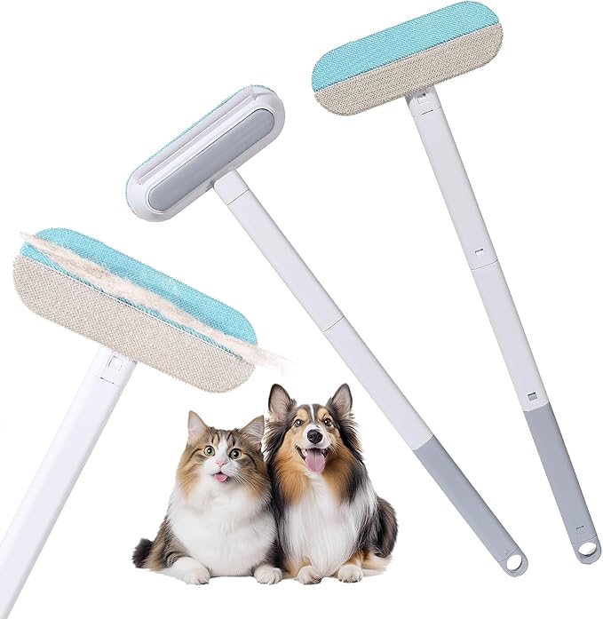 4-in-1 Pet Deshedding Tool for Cats and Dogs, a Multi-Functional pet Hair Remover. This extendable Dog and cat Hair Removal Brush is Suitable for Furniture, Sofas, and Carpets-PawvioPets
