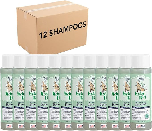 Bobbi Panter Dog Shampoo - Made in USA - All Natural Formula for Itch Relief & Soothing Skins, Concentrated 16:1 for Professional Groomers - Green Apple Scent, 13 Oz (Case of 12)-PawvioPets