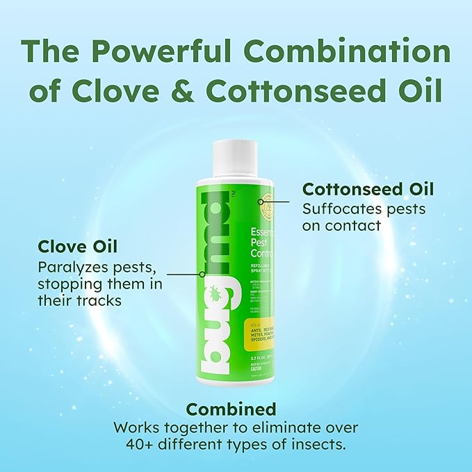 BugMD Ant Killer & Bug Spray Concentrate - Indoor Cockroach and Roach Killer, Spider Spray for Home, Fly and Insect Defense, Essential Oils, Plant-Powered, Eco-Friendly Pest Control - 3.7 Oz-PawvioPets