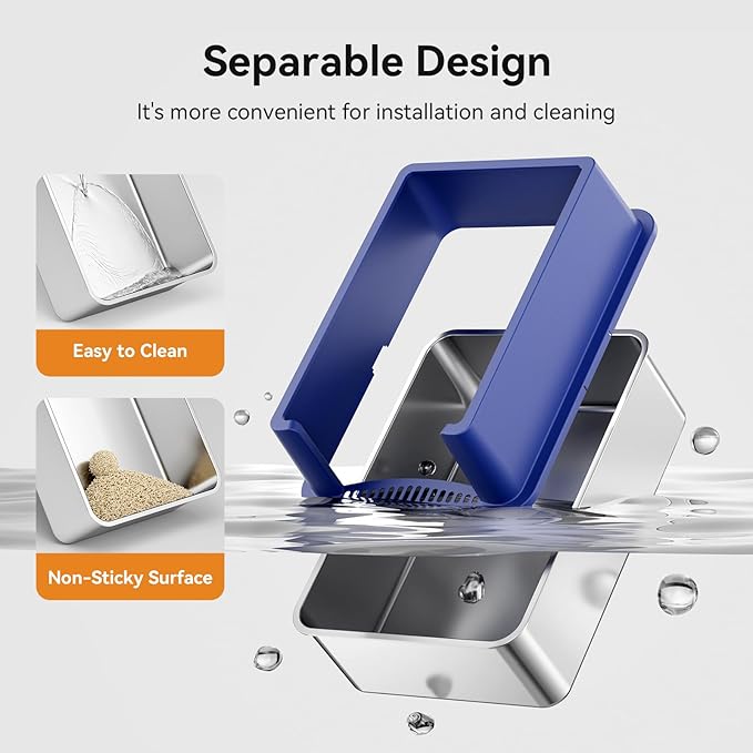 28" Extra Large Stainless Steel Cat Litter Boxes with Lid Metal Cat Litterbox Pan for Big Cats and Multiple Cats, Anti-Leakage, Easy Cleaning, Include Scoop-PawvioPets