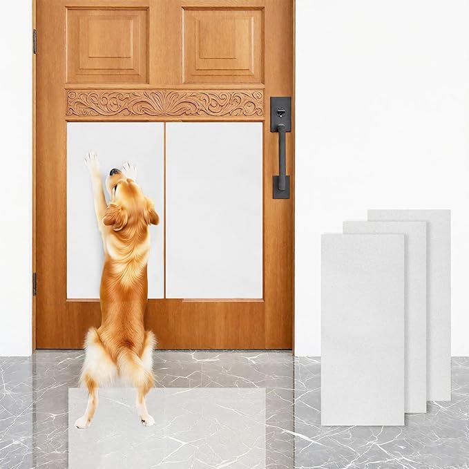 6 PCS Pet Nail Self Adhesive Replacement Emery Paper Fits Most Dog Scratch Pad Cat Litter Box DIY on The Places Where Pets Like to Scratch (10in*17.7in, White)-PawvioPets