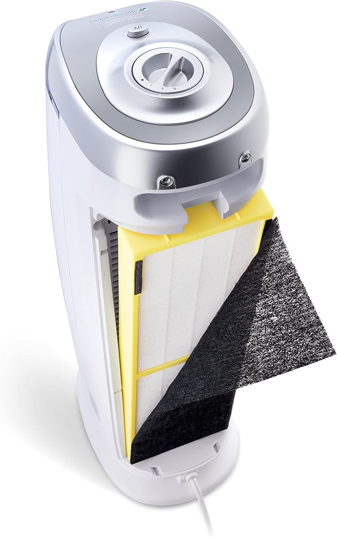 GermGuardian Air Purifier with HEPA 13 Filter, Removes 99.97% of Pollutants, Covers 743 Sq. Foot Room in 1 Hour, UV-C Light Helps Reduce Germs, 22 Inch, 2-Pack, White, AC4825W2PK-PawvioPets