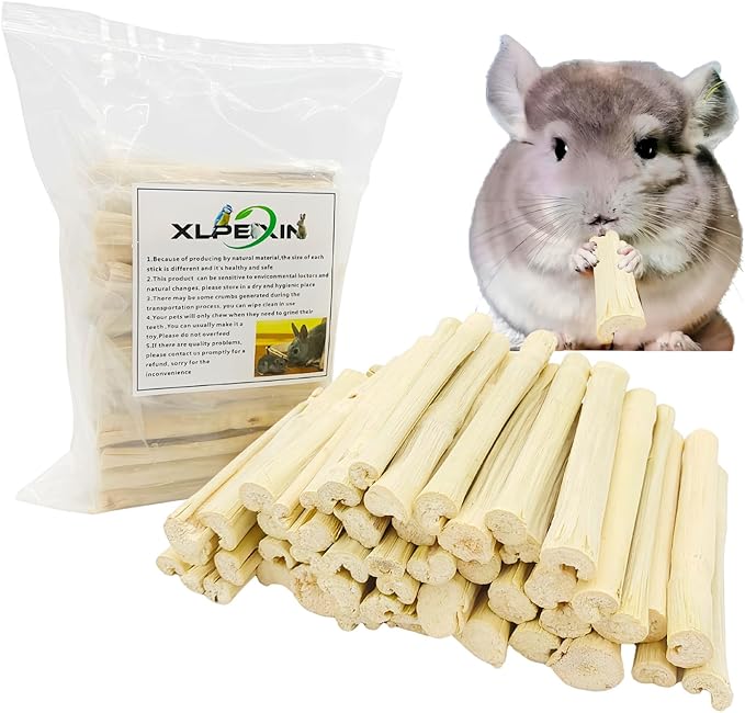 300g Snacks Sweet Bamboo Chew Toy for Rabbits Chew Sticks for Hamster Chinchilla Guinea Pig,Molar Treats Snack for Small Animals-PawvioPets