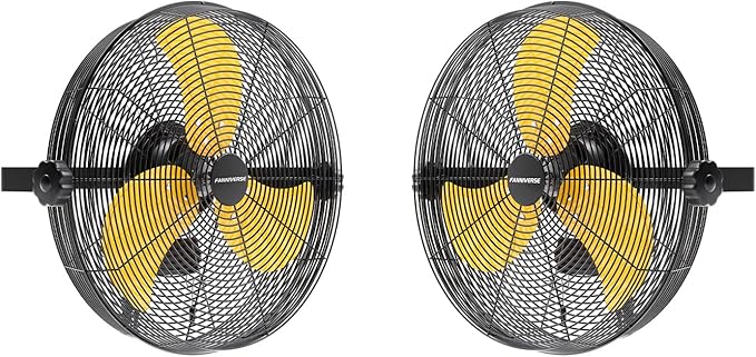 2PCS 14 Inch Wall Fan Pro Series - Waterproof Motor High Velocity Wall Mount Fans for Commercial, Residential, Warehouse, Covered Patio, Shop, Garage, Barn 3 Speed 3000 CFM UL Safety Listed-PawvioPets