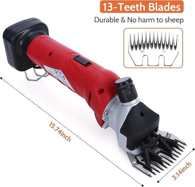 DUCKBOY Cordless Sheep Shears Clippers, Rechargeable Animal Pet Hair Clipper Groomer Shears 380W 18V for Animal, Goats, Cattle, Farm Livestock Pet, Hair Shaving-PawvioPets