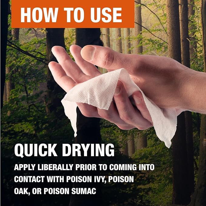 CoreTex Ivy X Pre-Contact Poison Ivy Wipes with Resealable Travel Bag - Pack of 15 Single-Use Barrier Wipes - Also Works on Poison Oak & Sumac Oils - Quick Dry & Chalk-Free Formula-PawvioPets