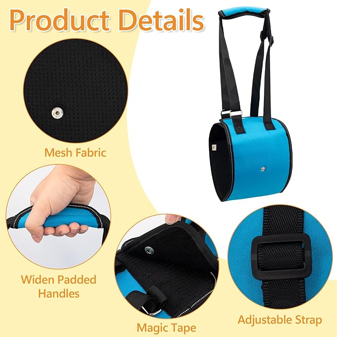 Dog Lift Harness Dog Sling for Large Dogs, Portable Dog Carrier Sling for Back Legs, Ajustable Hip Support Harness for Weak Rear Leg, Assist Senior Disabled Joint Injuried and After ACL-PawvioPets