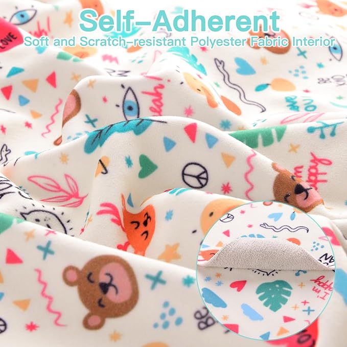 21.7" Cat Grooming Wrap, Cat Wrap for Cutting Nails, Self-Adherent Fabric Wrap for Cats, Cat Burrito Wrap Anti-Scratch, Anti-Escape, Multifunctional Swaddle Wrap Pet Tool (Panda, Large)-PawvioPets