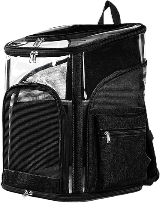 Cat Carriers Dog Carrier Pet for Small Medium Cats Dogs Puppies up to 25 Lbs, TSA Airline Approved Soft Sided, Collapsible Travel Puppy - Black Grey (L: 15.8" LX12.6 WX19.7 H, Black)-PawvioPets