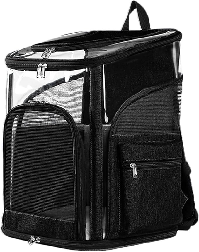 Cat Carriers Dog Carrier Pet for Small Medium Cats Dogs Puppies up to 25 Lbs, TSA Airline Approved Soft Sided, Collapsible Travel Puppy - Black Grey (M: 13" LX11.4 WX17.3 H, Black)-PawvioPets