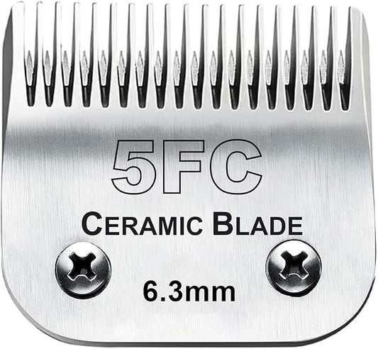 5FC Blade Dog Grooming Clipper Replacement Blades Compatible with Andis Dog Clippers,Detachable Ceramic Blade & Stainless Steel Blade,Size-5 FC 1/4-Inch Cut Length (64122)-PawvioPets