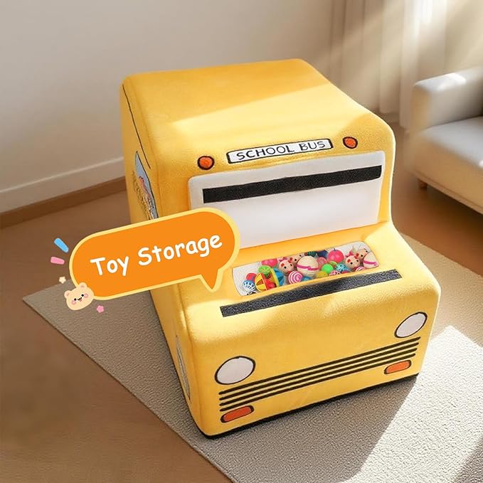 Cute Cat Beds Kitten Beds, Soft Small Dog Beds, Washable Pet Beds for Puppy and Kitty, Funny School Bus Cat Cave, 23 Inches-PawvioPets