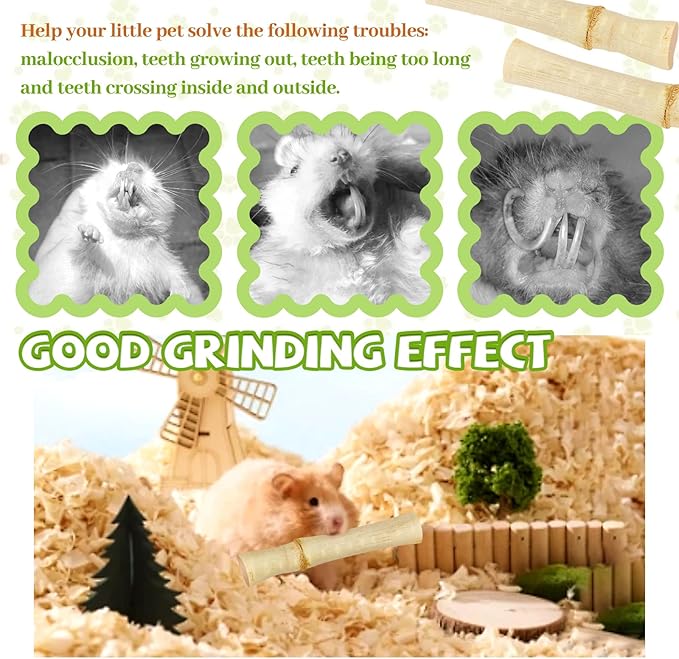 2lb Natural Sweet Bamboo Chew Toys for Small Pets - Organic Molar Sticks with Xylose & Vitamins for Rabbit, Guinea Pig, Hamster - Dental Care & Chewing Entertainment-PawvioPets