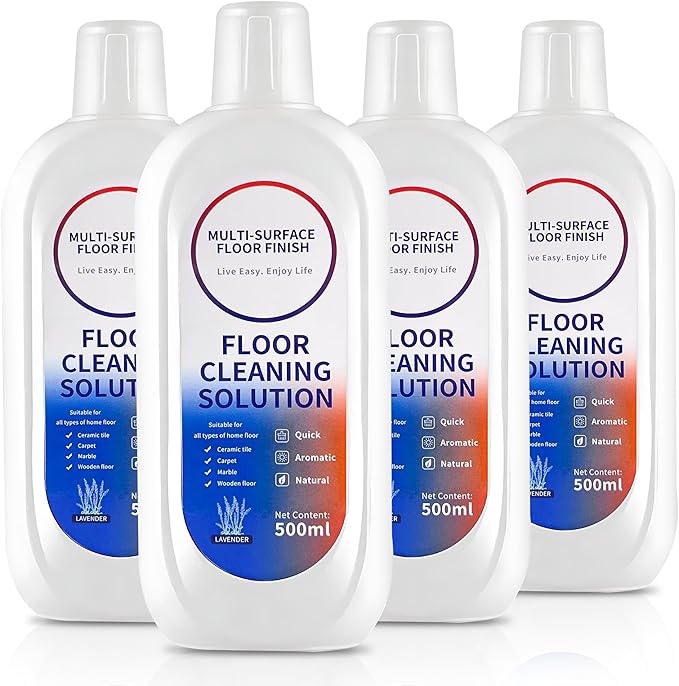 Floor Cleaning Solution Compatible with Tineco iFLOOR Series, All Robot Vacuums & Wireless Wet-Dry Mops, 4 Bottle Floor Cleaner Refill, Lavender Scent-PawvioPets